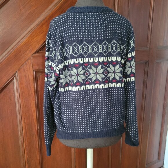 Vintage Steep Slopes Wool Blend Nordic Sweater Mens Medium - Picture 4 of 5